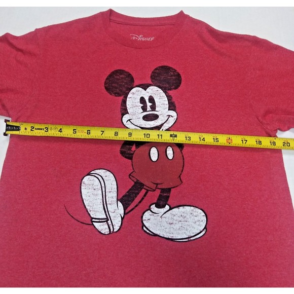 Disney Mickey Mouse Club Mens Size M Red Distressed Look T Shirt Short Sleeve - Picture 7 of 7
